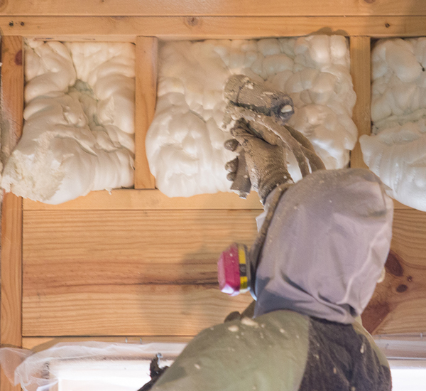 Custom spray foam insulation applied to an attic by Go Green Spray Foam Professionals.