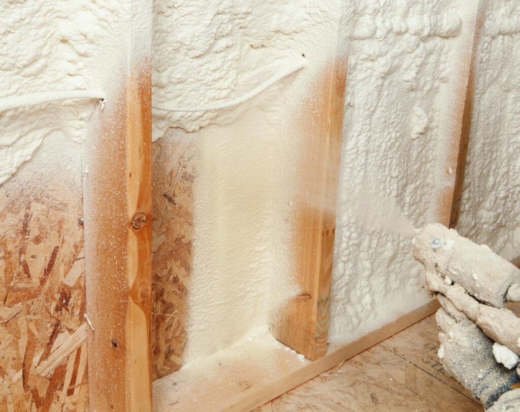 Blown in insulation in Tunnel Hill, GA being installed in a home attic